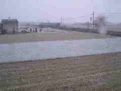 JR Seto Ohashi Line and snow.